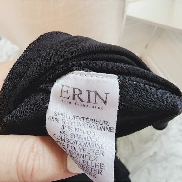 ERIN BLACK PEPLUM DRESS WITH MESH WAIST ACCENTS SIZE 10 - Picture 3 of 8